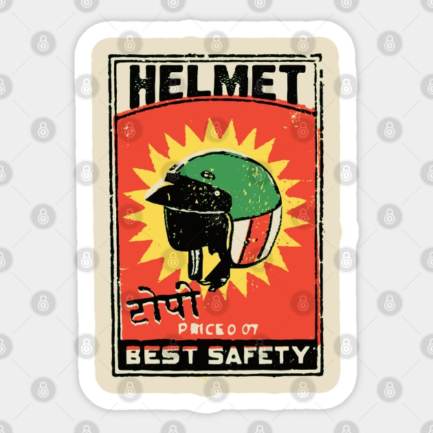 Motorcycle Helmet / Vintage Matchbox Art Sticker by RCDBerlin